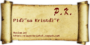 Plésa Kristóf névjegykártya