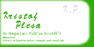 kristof plesa business card